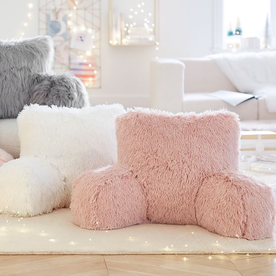 Fluffy Luxe Faux-Fur Backrest Pillow Cover | Pottery Barn Teen