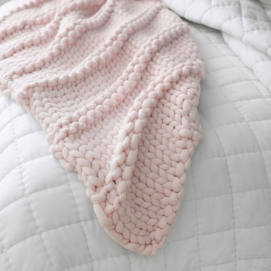 Super Chunky Knit Throw Blanket Pottery Barn Teen