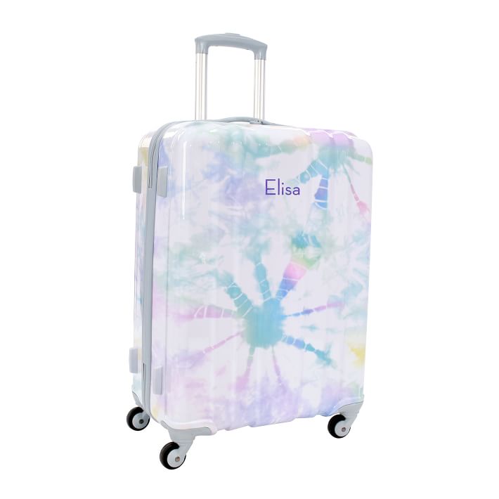 Channeled Hard-Sided Pastel Tie-Dye Carry-on Luggage