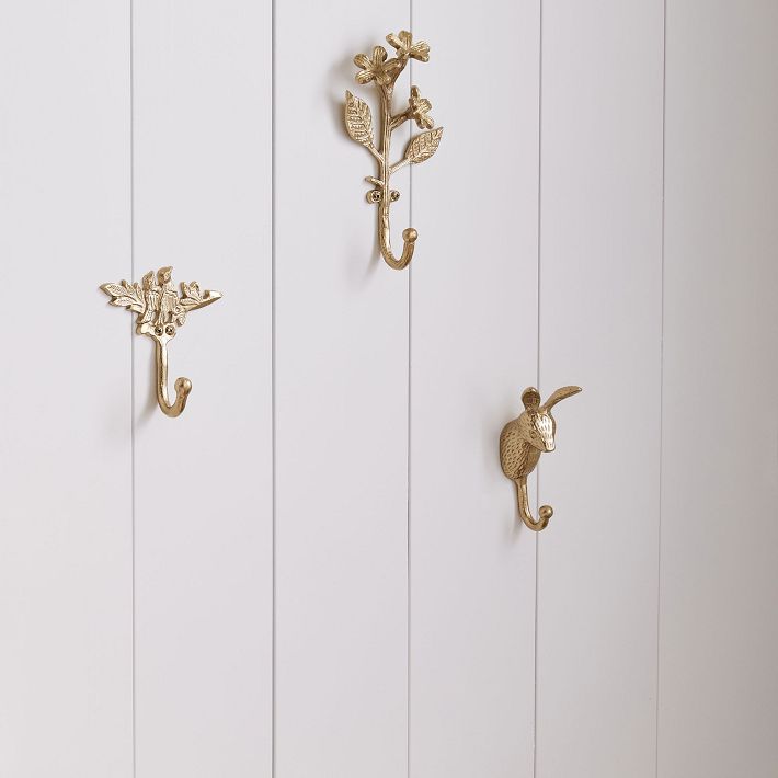 Gold Wall Hooks, Set of 3 Pottery Barn Teen