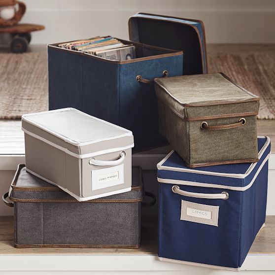 Northfield Canvas Bins, Charcoal Pottery Barn Teen