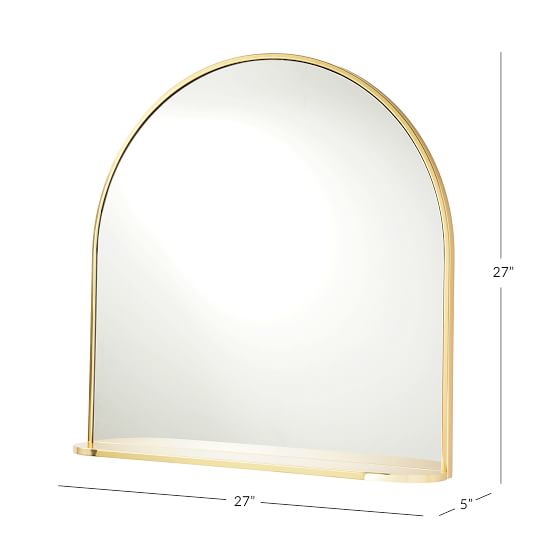 Half Round Decorative Mirror with Ledge | Pottery Barn Teen