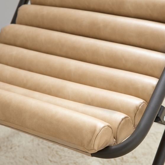 Vegan Leather Cream Channeled Sling Chair Pottery Barn Teen
