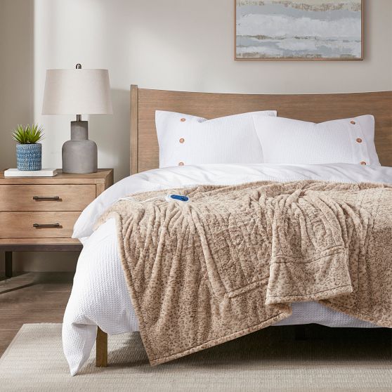 Beautyrest Heated Oversized Faux Fur Throw Pottery Barn Teen