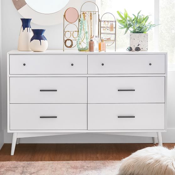 west elm x pbt Mid-Century 6-Drawer Wide Dresser | Pottery Barn Teen