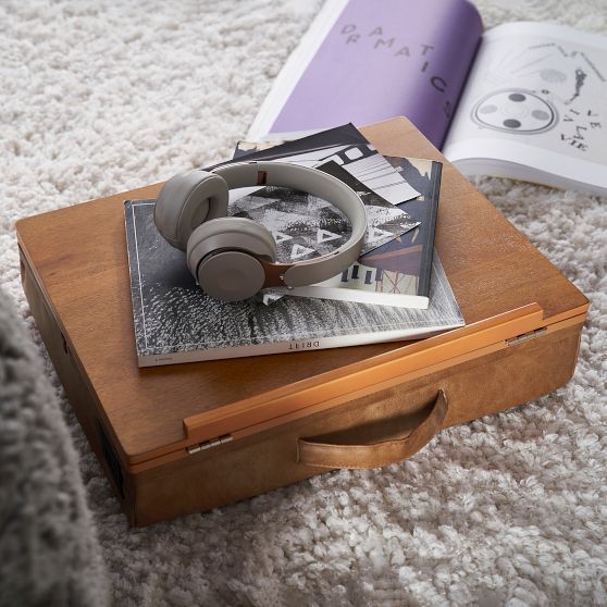 Vegan Leather Caramel Walnut Charging Lapdesk Pottery Barn Teen