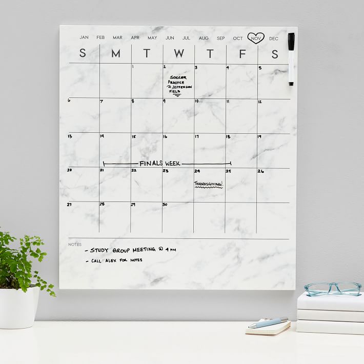 No Nails Frameless Dry Erase Calendar Pottery Barn Teen