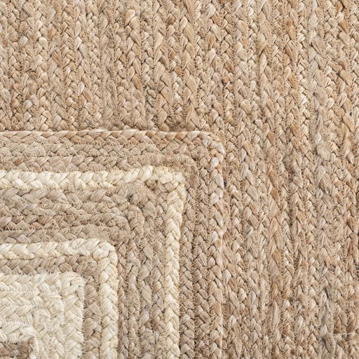 Ivory/Natural Border Jute Rug | Pottery Barn Teen