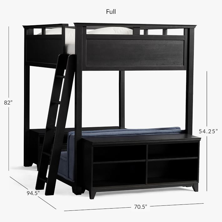 Hampton Loft Bed With Couch & Bookcase | Pottery Barn Teen