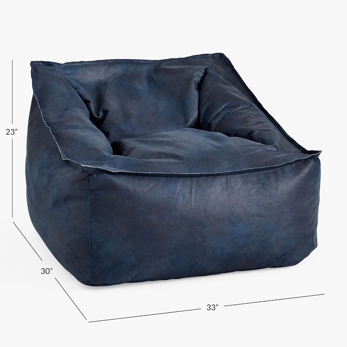 Textured Faux Suede Navy Modern Lounger | Pottery Barn Teen