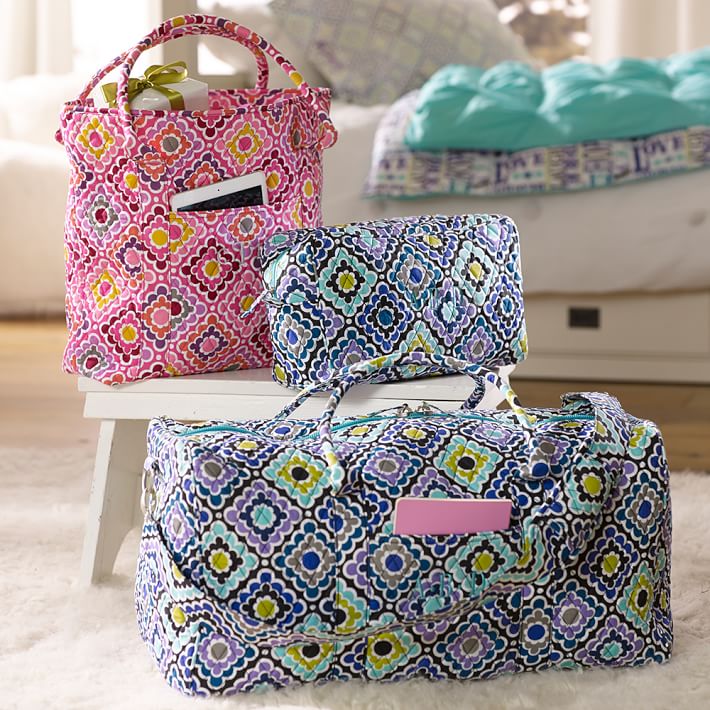 Sleepover' Quilted Metallic Large Duffle Bag