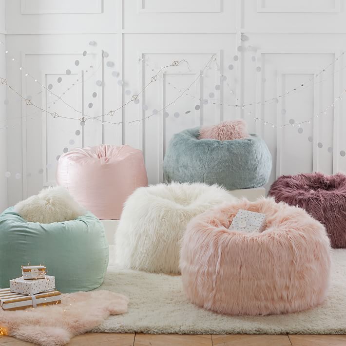Shimmer Velvet Mint Bean Bag Chair Pottery Barn Teen