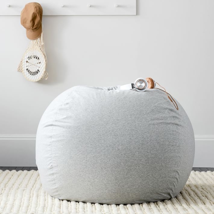 Gray Heathered Jersey Bean Bag Chair Pottery Barn Teen