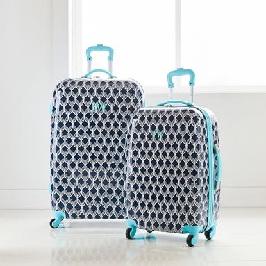 Hard-Sided Navy & Pool Bryn Carry-on Spinner | Teen Luggage | Pottery ...