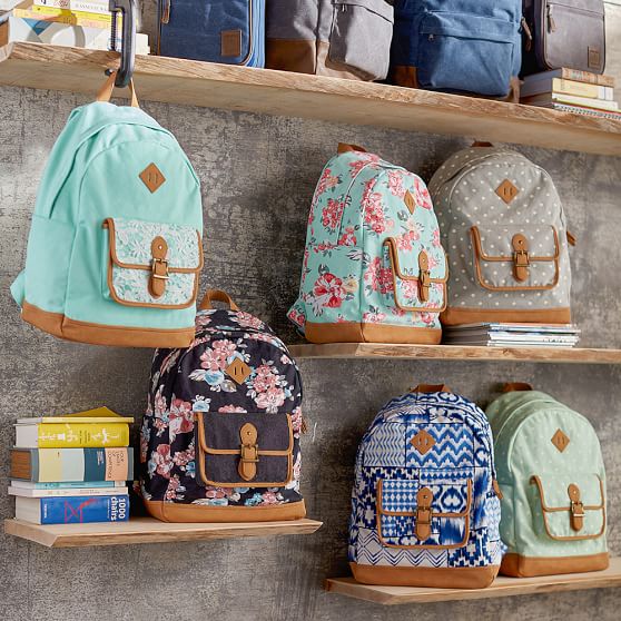 Black Northfield Bloom Burst Teen Backpack Pottery Barn Teen