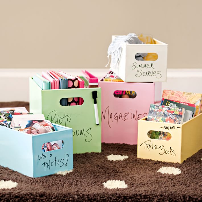 DryErase Storage Bins Pottery Barn Teen