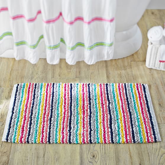 Rainbow Stripe Bath Mat Pottery Barn Teen