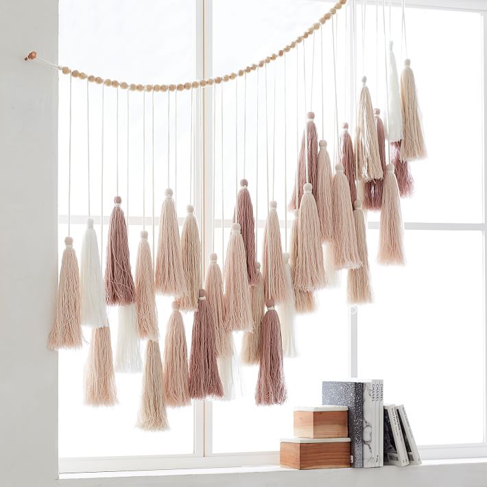 Oversized Tassel Garland Wall Decor Pottery Barn Teen