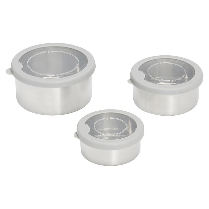 Stainless Steel Nesting Trio Lunch Containers Pottery Barn Teen
