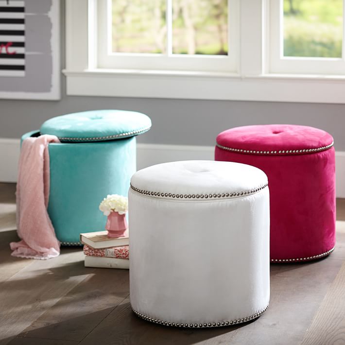 Nailhead Storage Ottoman Pottery Barn Teen