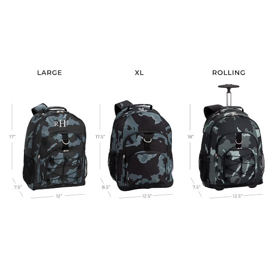 Black Camo Rolling Backpack For Teens | Pottery Barn Teen