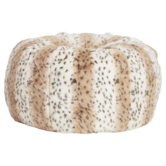 Snow Leopard Faux Fur Bean Bag Chair | Pottery Barn Teen