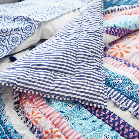 Zadey Patchwork Girls Quilt + Sham Pottery Barn Teen