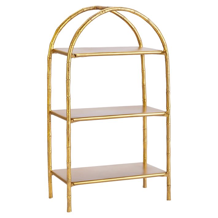 Gold Bamboo Vanity Display Makeup Organizers Pottery Barn Teen