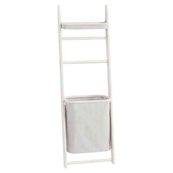 Wall Leaning Storage Rack With Hamper Pottery Barn Teen