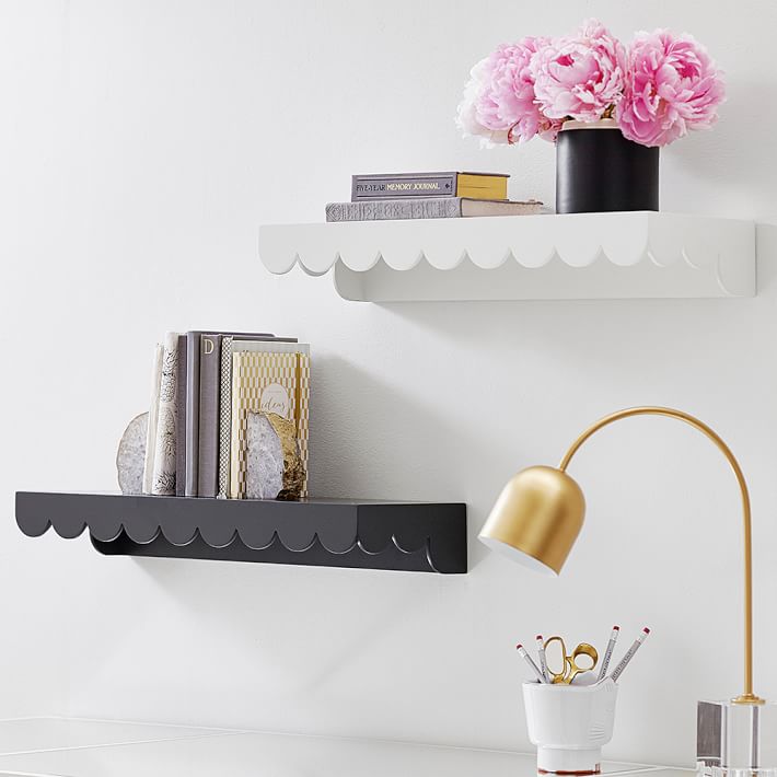The Emily & Meritt Scalloped Shelf Floating Shelves Pottery Barn Teen