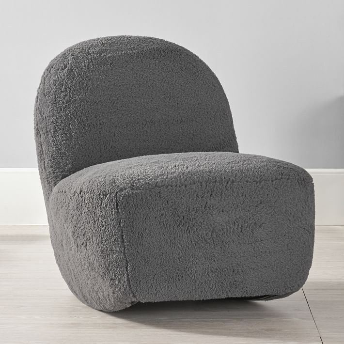 Charcoal Sherpa Rocking Lounge Chair | Pottery Barn Teen