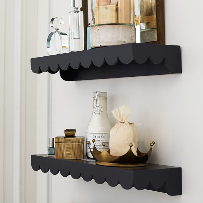 The Emily & Meritt Scalloped Shelf Floating Shelves Pottery Barn Teen