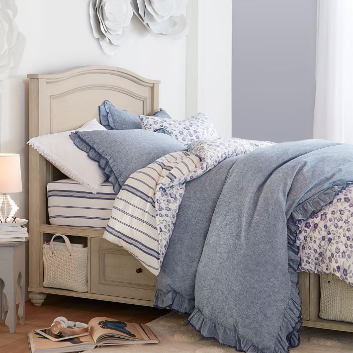 Verona Chambray Girls Duvet Cover + Sham | Sale | Pottery Barn Teen