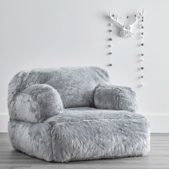 Eco Lounger, Iced Faux-Fur Quarry | Pottery Barn Teen