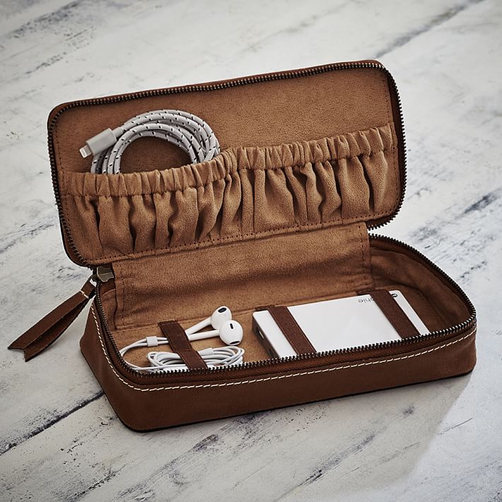 Classic Leather Charging Cord Case Tech Accessories Pottery Barn Teen