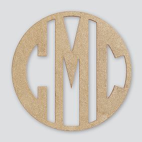 Personalized Open Cut Circular Monogram with 3 Block Letters - CHOOSE