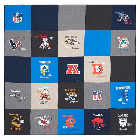 NFL Historic Boy's Quilt + Sham Pottery Barn Teen