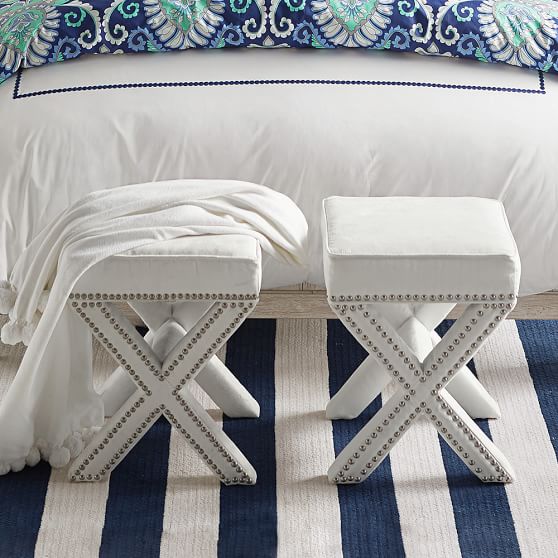 Studded XFrame Ottoman Pottery Barn Teen