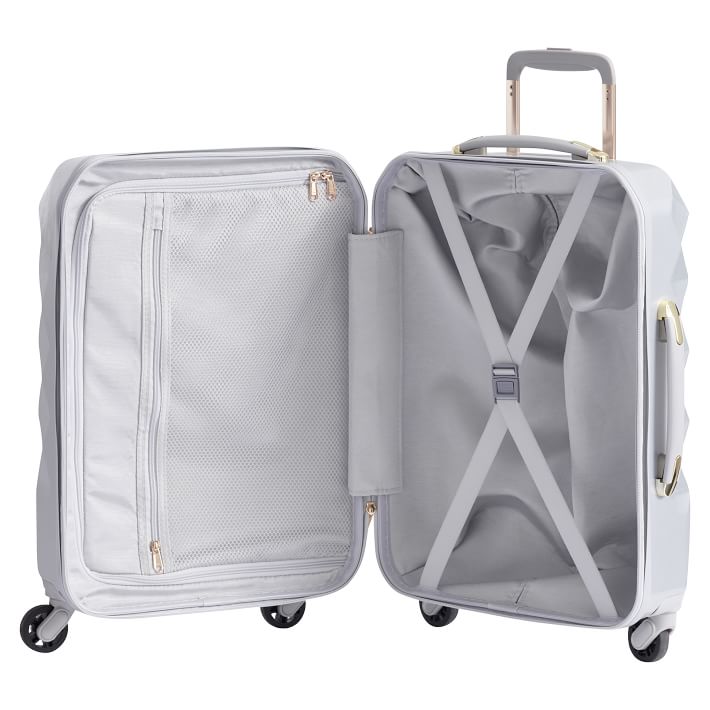 Luxe HardSided Silver Carryon Spinner Teen Luggage Pottery Barn Teen