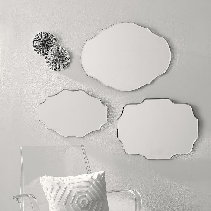 Frameless Mini Decorative Mirrors Set of 3 Pottery Barn Teen