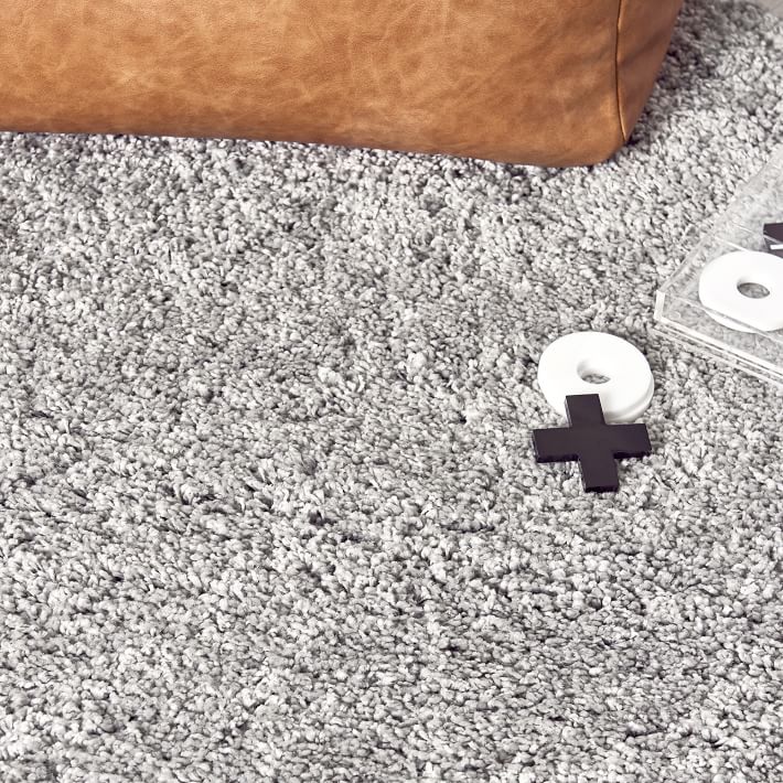 Gray Performance Round Luxe Shag Rug Teen Rug Pottery Barn Teen
