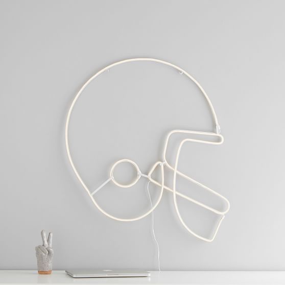 Neon Football Helmet Wall Light Pottery Barn Teen