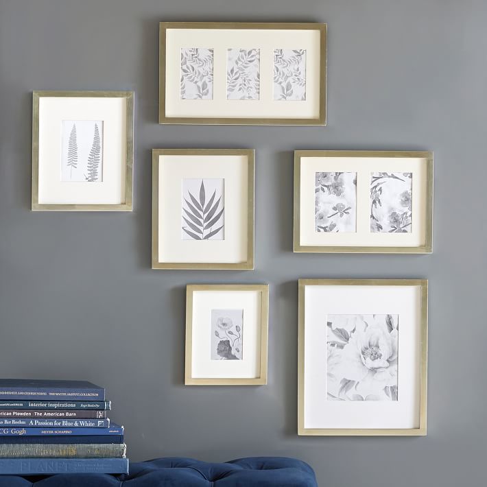 Champagne Gallery Frames Set of 6 Photo Display Pottery Barn Teen