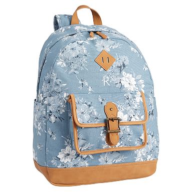 Northfield Light Blue Camilla Floral Recycled Backpack, Large