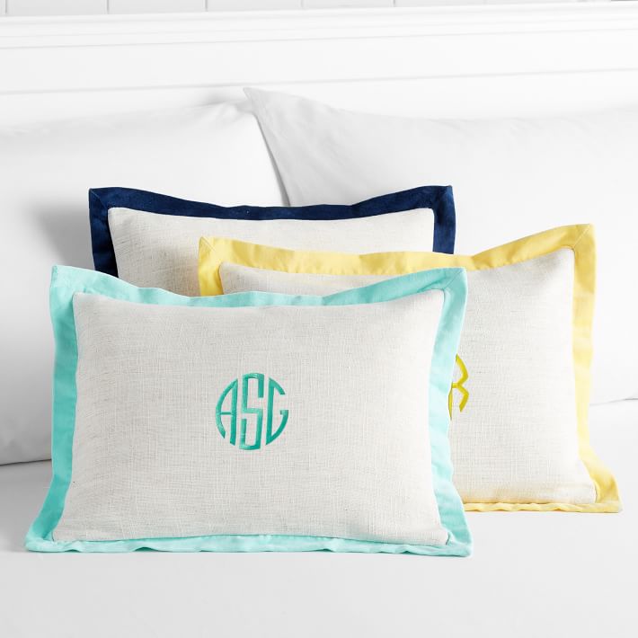 Velvet Border Monogram Pillow Covers Teen Throw Pillows Pottery