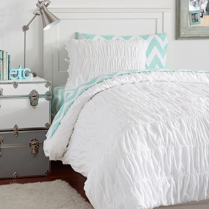 Ruched Zig Zag Deluxe Value Duvet Set Dorm Bundle Pottery Barn Teen