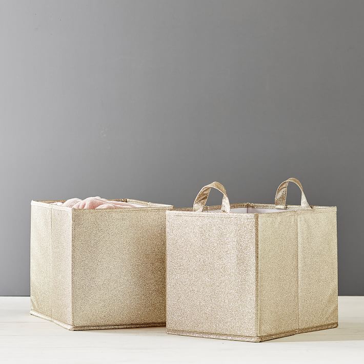 The Emily & Meritt Glitter Storage Storage Bins Pottery Barn Teen