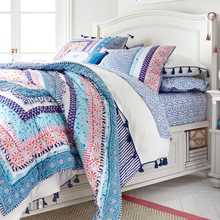 Zadey Patchwork Girls Quilt + Sham Pottery Barn Teen