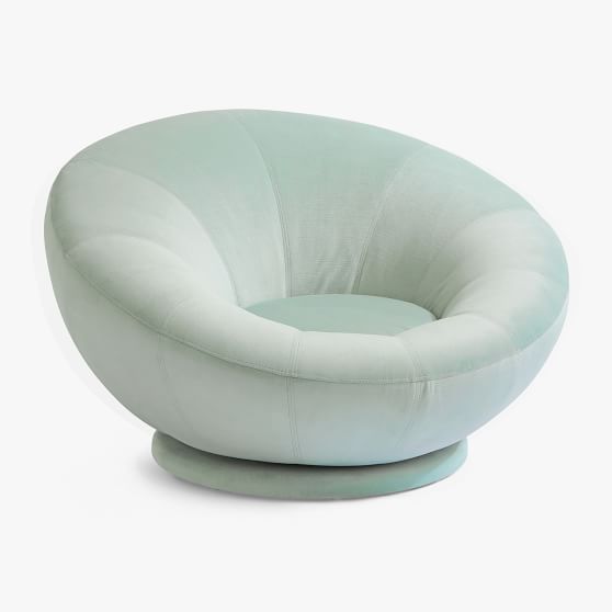 Lustre Velvet Light Pool Groovy Swivel Chair Pottery Barn Teen