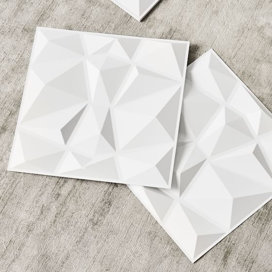 Dimensional Geometric Wall Tiles, Set of 8 Wall Decor Pottery Barn Teen